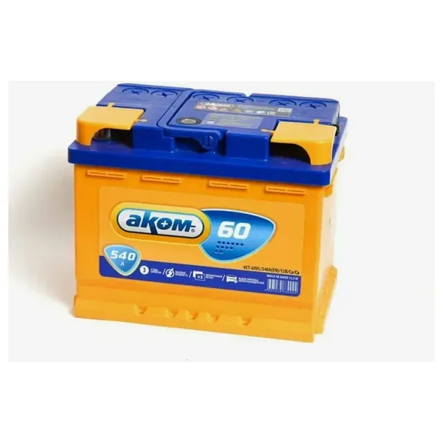 Аккумулятор АКОМ Standart 6CT-60.0 LA 60 Ач 540 А (EN), прямая полярность, LN2