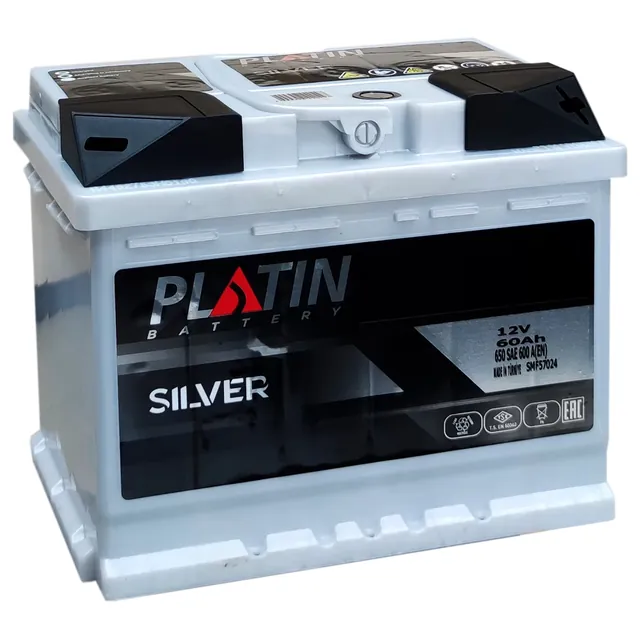 Аккумулятор PLATIN Silver 60 Ач 600 А (EN), обратная полярность, LN2
