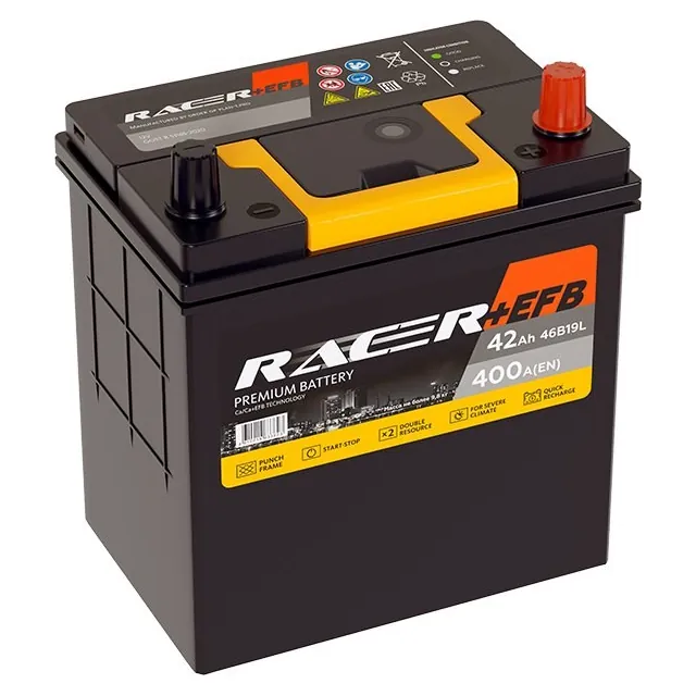 Аккумулятор Racer 42 Ач 400 А (JIS), прямая полярность, B19
