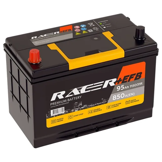 Аккумулятор RACER 95 Ач 850 А (EN), прямая полярность, D31