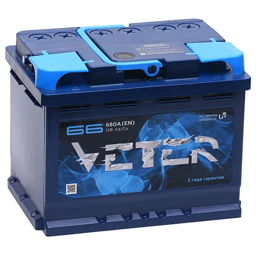 Аккумулятор VETER 66 Ач 640 А (EN), прямая полярность, LN2