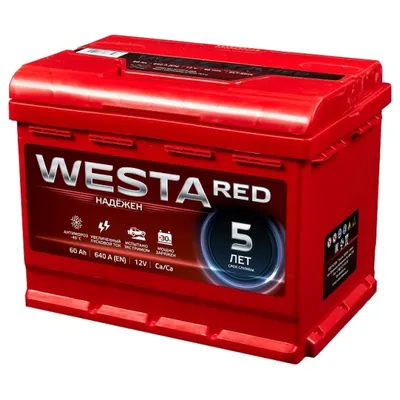Аккумулятор WESTA Red 60 Ач 640 А (EN), прямая полярность, LN2