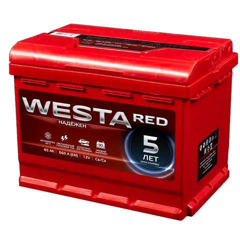 Аккумулятор WESTA Red 65 Ач 680 А (EN), прямая полярность, LN2