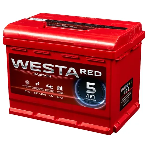 Аккумулятор WESTA Red 65 Ач 680 А (EN), прямая полярность, LN2