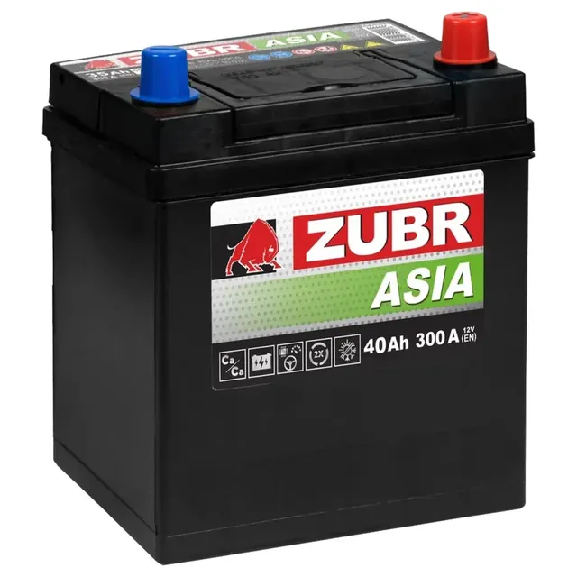 Аккумулятор ZUBR Premium Asia 40 Ач 300 А (EN), обратная полярность, B19
