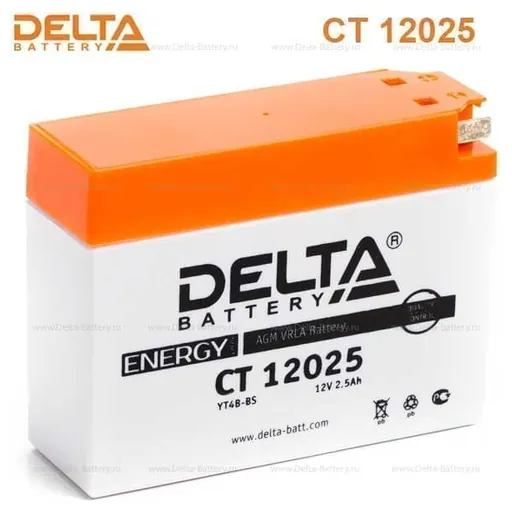 Аккумулятор DELTA 2.5 Ач, обратная полярность, YTX4L